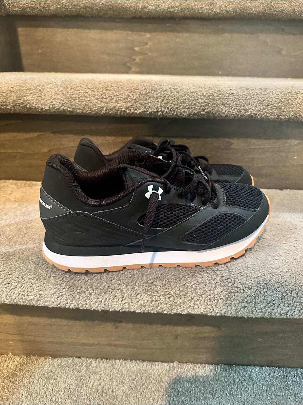 Under Armour Men's Black Athletic Sneakers with Gum Outsole